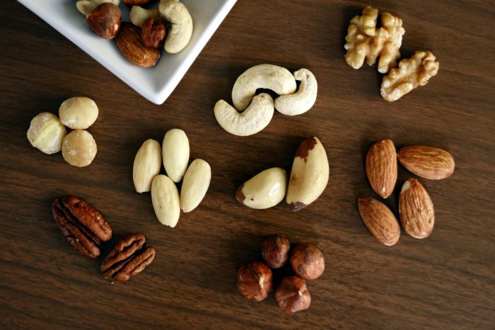an assortment of mixed nuts