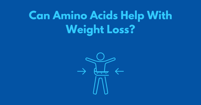 An image with the text "can amino acids help with weight loss?" Below this text is a drawing of a person with measuring tape around their waist.